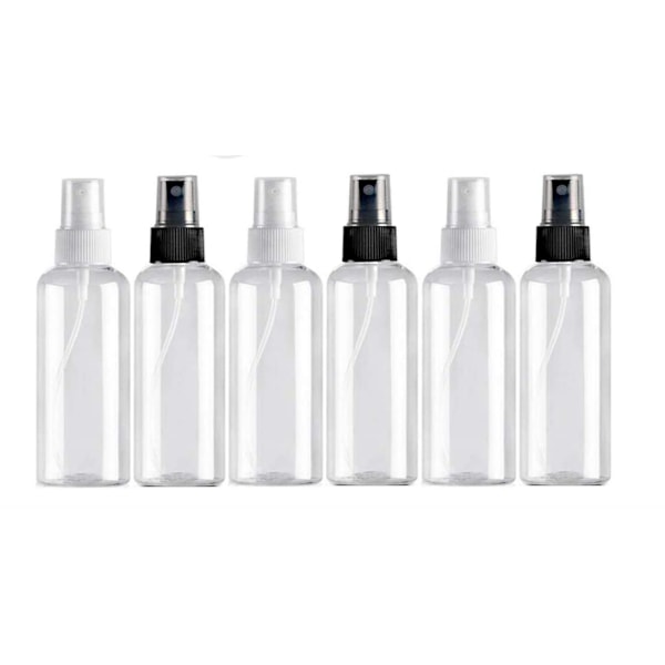 6 st 100ml Sprayflaska, Klar Återanvändbar Tom Reseflaska i Plast