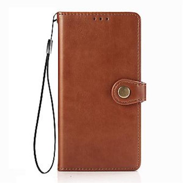 Solid Färgläderfodral För Samsung Galaxy M31s Brown