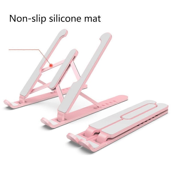 Laptop Stativ, Foldbar Desktop Laptop Stativ, Bærbar Justerbar Laptop Stativ, Gave til Ham, Pink