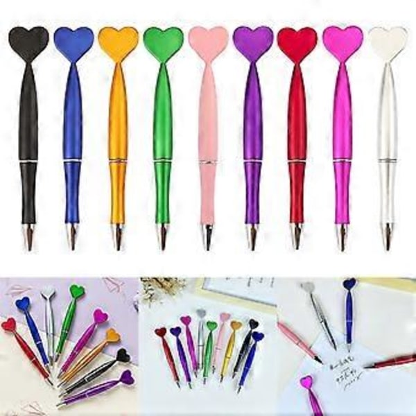 6 stk./sett Hjerteformede Kulepenner Signaturpenner Journalføringspenner 1,0 mm Skrivepenner Skrivesaker for Studenter Lilla 1 Purple 1