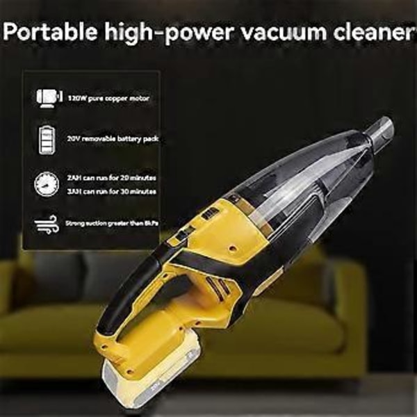 Trådløs støvsuger kompatibel med Dewalt 20V batteri (kun verktøy) Håndholdt støvsuger for gulvtepper