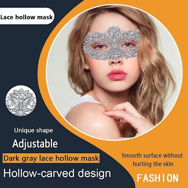 Maske. Grå blondemaske.