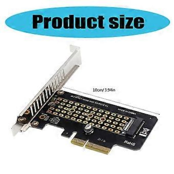PCIE 4X till NVME M.2-omvandlare PCIE 4X till NVME M Key M.2-adapter för att utöka lagringskapaciteten och öka datahastigheten Half height chassis