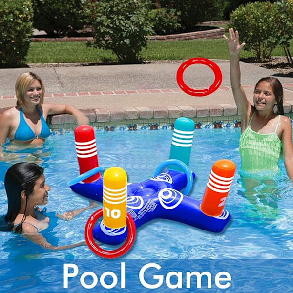 Uppblåsbar poolringkastningsspel poolleksaker flytande simbassäng
