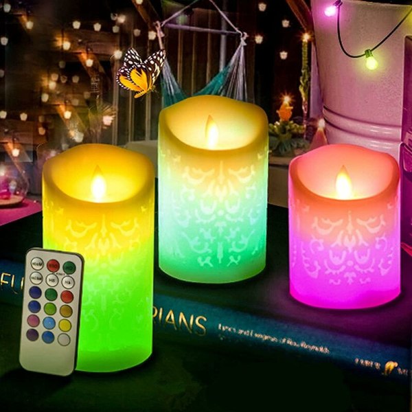 Varmt vitt och flerfärgat äkta batteridrivet RGB LED-ljus Ca