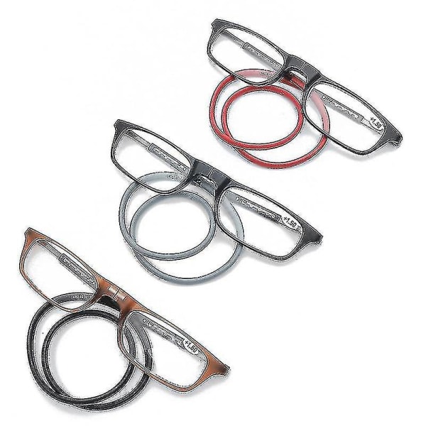 Läsglasögon Högkvalitativ tr magnetisk absorption Hängande hals Funky Readers Glasögon.1,00 Förstoring.set i tre set