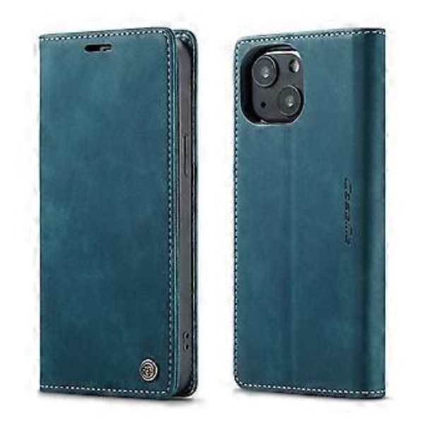CaseMe-013 Læder Etui Til iPhone 13 Til iPhone 13 Blue