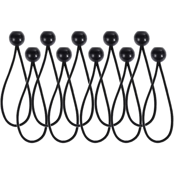 10 stk. elastiske reb kugle elastiske reb presenning elastiske reb binde stropper elastiske kuglereb telt fix reb, sort