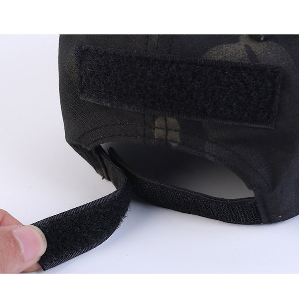 1 stk. (sort, hat omkreds 55-61 cm) Velcro sportskasket, m
