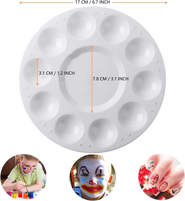 Hvit - 2-delt plastpalett, palett for kunstnerisk maling,