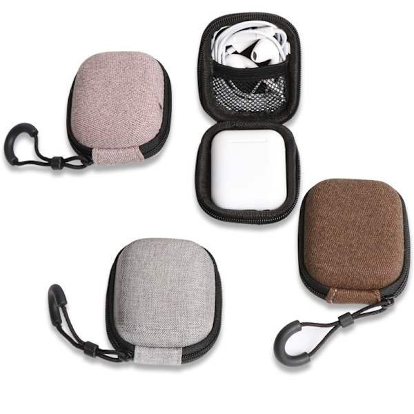 2-pak grå ørepropper øretelefoner headset headset bæreveske holder