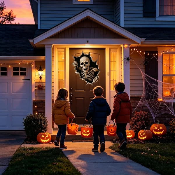 Halloween Spooky-Themed Wall Decals for Home Decor, Halloween 3D Wall Decals - B