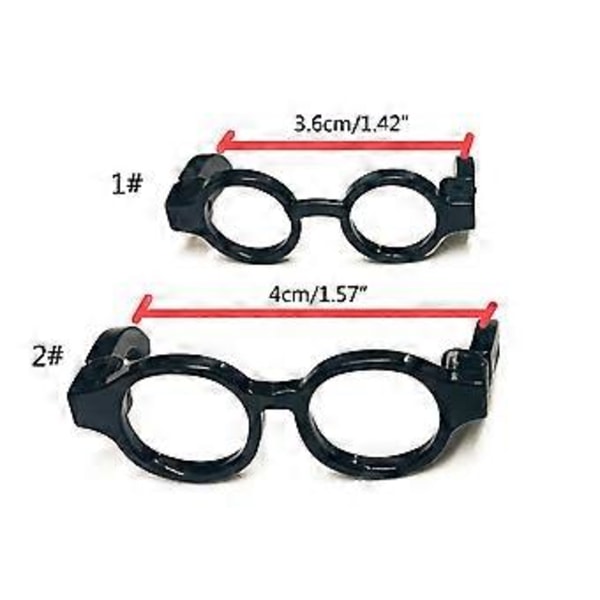 5 kpl Pieni pyöreä neliökehys lasit nukke ei linssejä muovilasit aikuisten nuken valokuvarekvisiitta mustakehyksiset lasit pojille black round frame