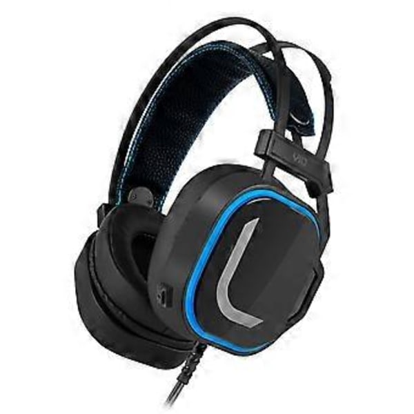 V10 USB 7.1CH Gaminghörlurar med surroundljud, svettsäkra öronkuddar i högproteininläder, bekväma headset, svart Black
