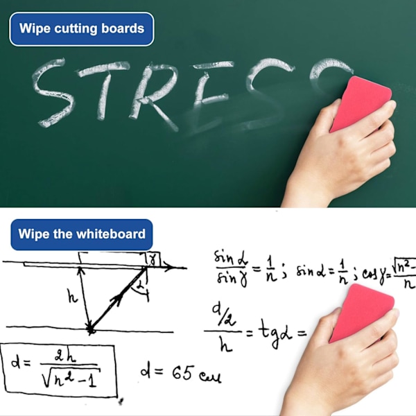 5 magnetiske whiteboard-viskelær, fargede whiteboard-tørreviskelær, med tykk filtput, egnet for hjem, kontor og klasserom, 10,3 x 5,5 x 2 cm