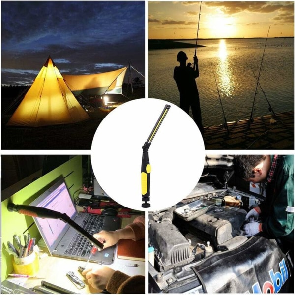 Laderbar LED arbeidslys med magnet og USB-foldbar 360 ​​