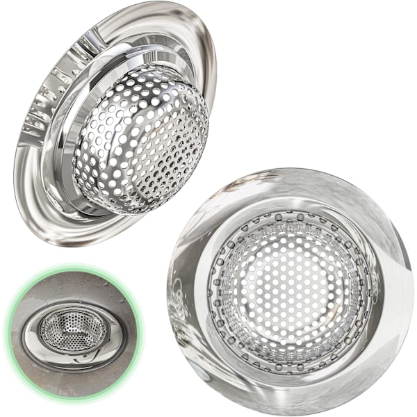 Sink Strainers, Set of 2, for All Drains, Kitchen Sink Grid, Sink