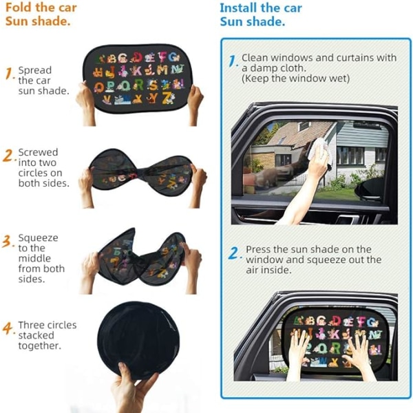 Baby Car Solskydd med UV-skydd, självhäftande bilfönster