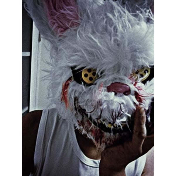 Halloween Skummel Maske Bjørn Kanin Bunny Maske, Blodig Plysj Hode M