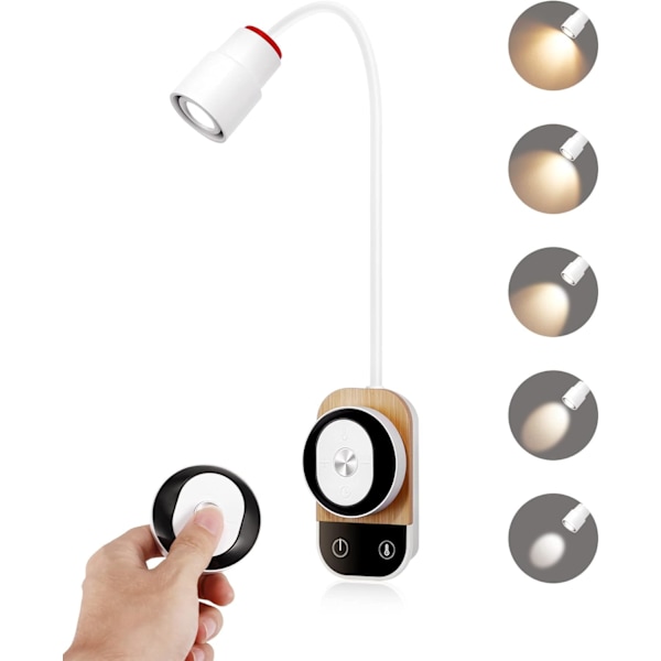 Reading Light 5 Dimming, Wall Reading Light for Books in Bed Bedr