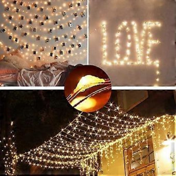 [220 LED] Ljusslinga, 25M 8 Lägen ljusslinga utomhus ström ljusslingor vattentät utomhus/inomhus Koppar Ljusslingor med Fjärrkontroll-Timer för Sovrum