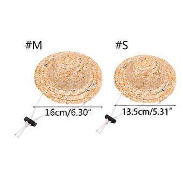 Pieni lemmikin olkihattu, suloinen asuhattu koirille, pennuille, mini-ämpärihattu, kesäinen aurinkosuoja koirille, tytöille, pojille, puhdas olkihattu M Clean Straw Hat M