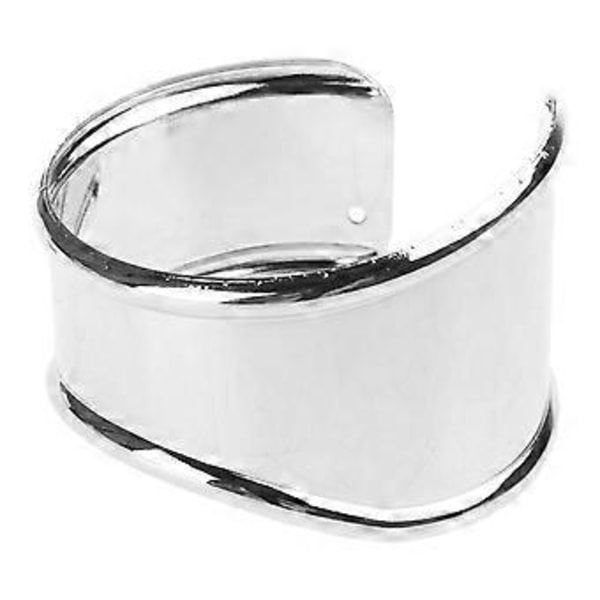 Trendy bred åpningsarmbånd, irregulært armbånd, irregulær form håndleddsarmbånd, unikt bredt mansjettarmbånd for kvinner og jenter Silver