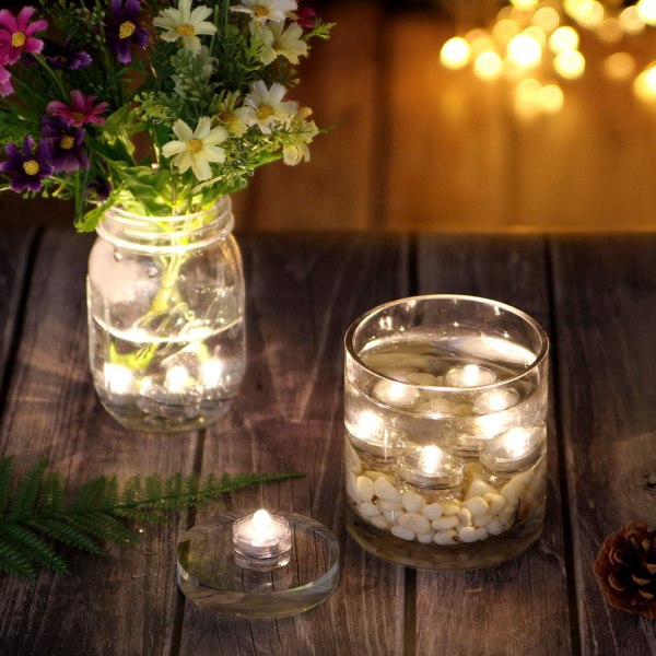 12x LED nedsänkbar vattentät bröllop/fest/blom dekoration Te