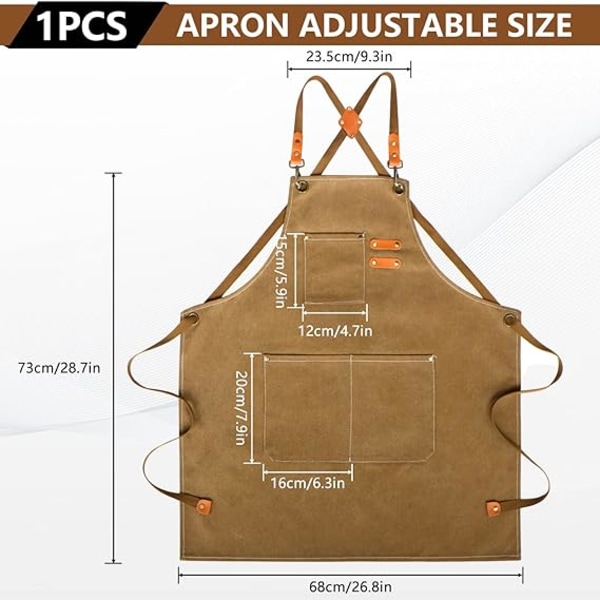 Arbejdsforklæde Mænd/Kvinder, Køkkenredskabsforklæde Justerbar Krydsrem