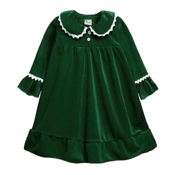 Ny rød julepyjamas for gutter og jenter, varm familiepyjamas i gullfløyel, matchende pyjamas for barn. 100 cm. C Grønn Green C 100cm