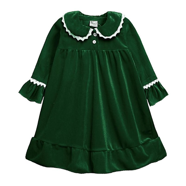 Nytt rødt jule familiesett med varme pysjamaser for gutter og jenter, gyllen fløyel, matchende pysjamaser for barn. 90cm. C Grønn Green C 90cm