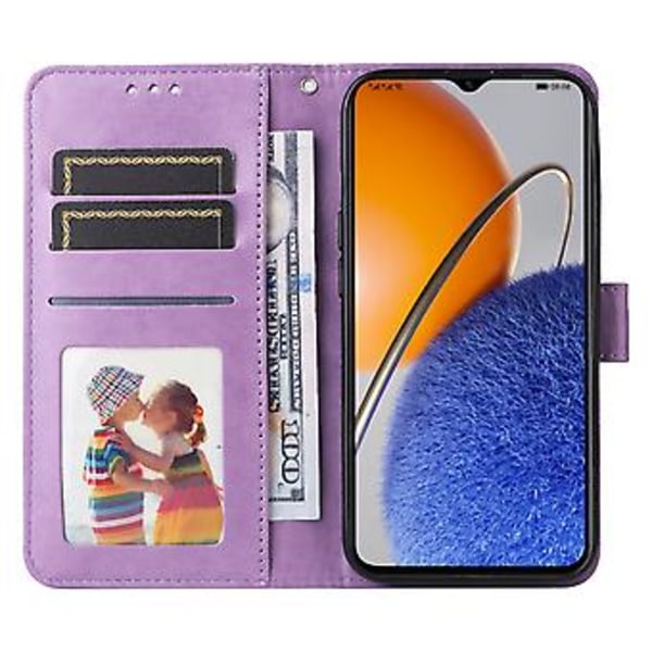Solros Läder Telefonfodral För Huawei nova Y61 Purple
