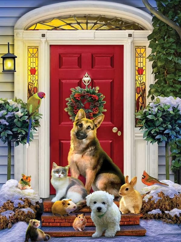 DIY 5D Juldiamantmålning Julhund Fulla Tillbehör,