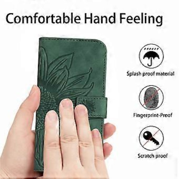 Til Oppo A58 4G Wallet Telefon Cover Solsikke Prægning Stand Læder Etui med Håndrem Style A