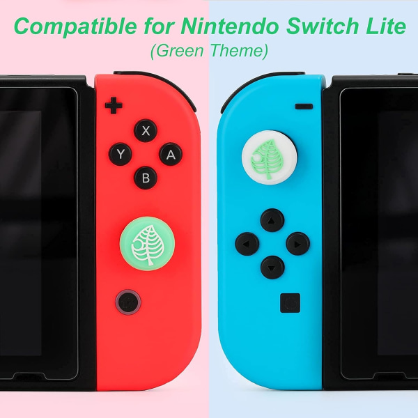 Søte tommelfingergrepshetter (grønt blad) for Nintendo Switch/Switch Lite