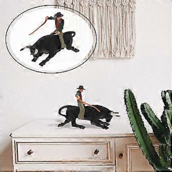 1 Setti Simulaatio Lännen Cowboy Härkä Malli Koriste Lasten Staattinen Matadori Lelu