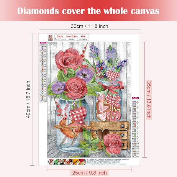 1 stk. Diamond Painted Rhinestone Complete Set, Diamond Painted Comp