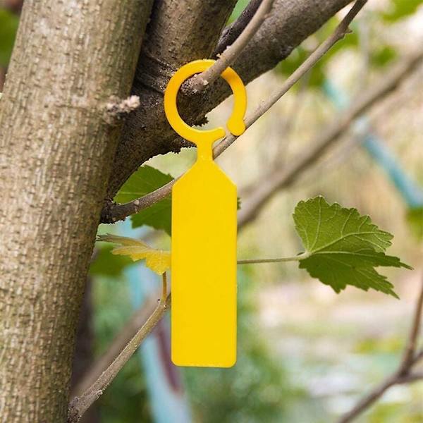 100 stk. gule plastik plantepinde, hængende plastik planteskilte,