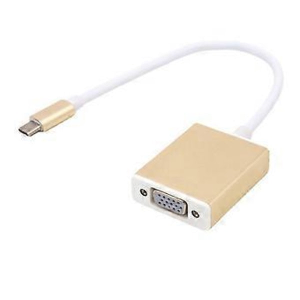 Teräväpiirto USB3.1 Type C - VGA Naarasmuunninjohto Sovitinlinja tietokoneen näytölle, televisiolle ja projektorille Hopea Silver