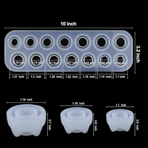 17 Hulrum Silikon Ringform til Harpiks Smykker Epoxy Harpiks Støbning