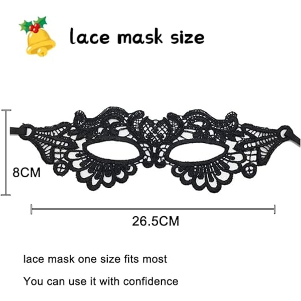 Lady of Luck Venetiansk Mask för Män Spetsmask Venetiansk Mascara Pr