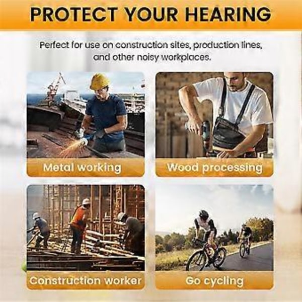 Ørepropper Bluetooth Headset til Arbejde, Høreværn, Egnet til Byggeplads og Støjende E