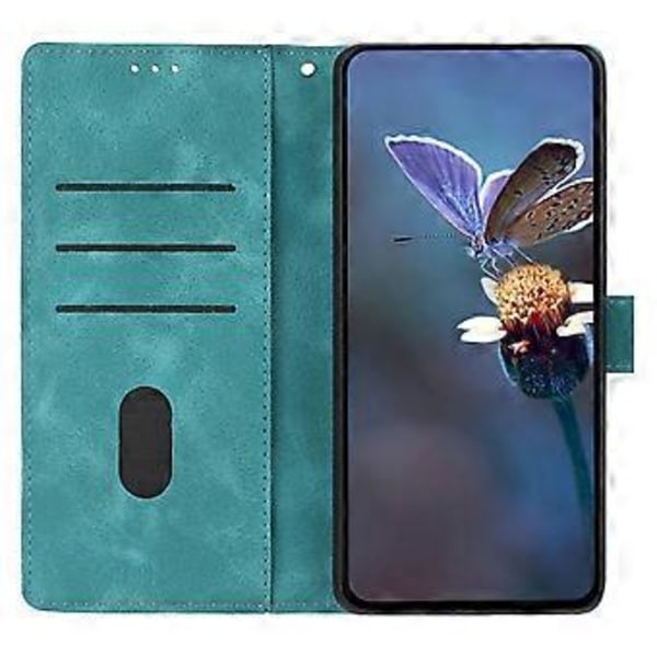 For Honor 400 Lite Etui Wallet Stand Præget Trekantmønster Læder Telefon Flip Cover Green