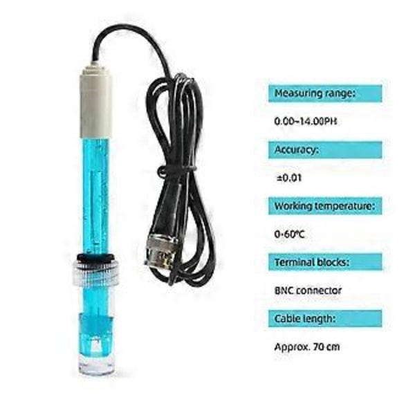 PH Ersättningsprob med BNC-gränssnitt 300cm Kabel 0-14 PH Q9 Probkontroller Oxidation-Reduktion