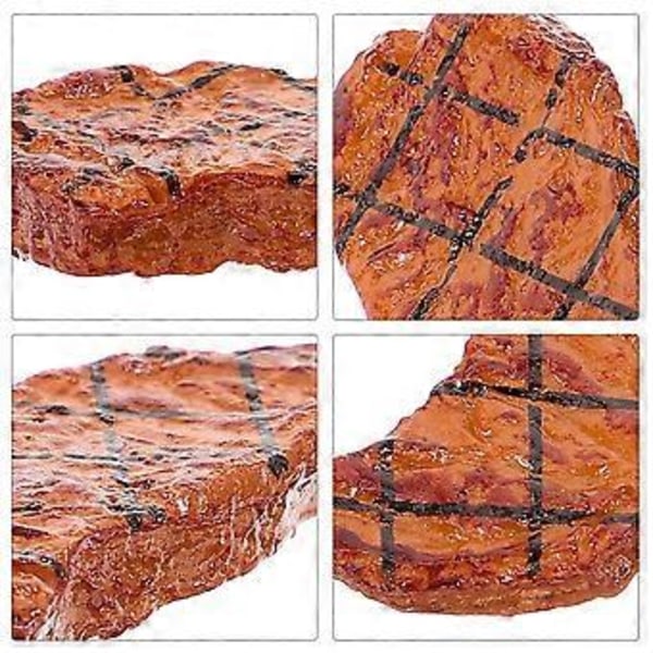 4 kpl Keinotekoinen Mini Pihvi Väärennetty Liha Ruokamalli Elävä Paistettu Pihvimalli