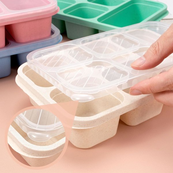 4-delad bentobox, mellanmål för vuxna och barn, 5-fackig lunchbox, återanvändbar matlagningslunchbox, separat förvaringsbehållare för mat