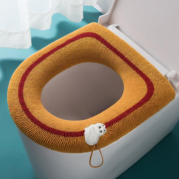 WC sæder, WC sædebetræk blødt varmt badeværelsespudebetræk vaskbare puder 1 stk, GRÅ