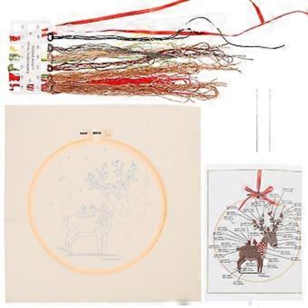 1 Setti DIY-kirjontatyökaluja, luova joulutyylinen kirjontaompelussetti