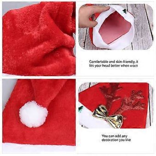 Julhuvudbonader Mössor Tjockare Plysch Perfekt för helgerna Antler Outfits för Cosplay Santa Furry Hatt röda horn red antlers