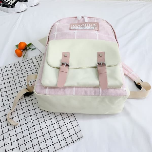 Skolesættaske, 4 stk., Duffel Bag - Pink
